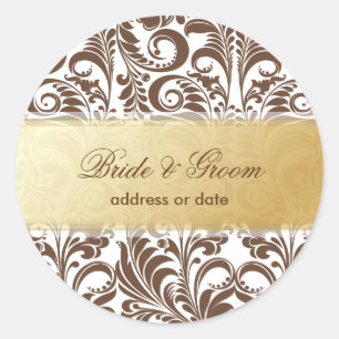 PixDezines Bellissimo Damask Ronde Sticker