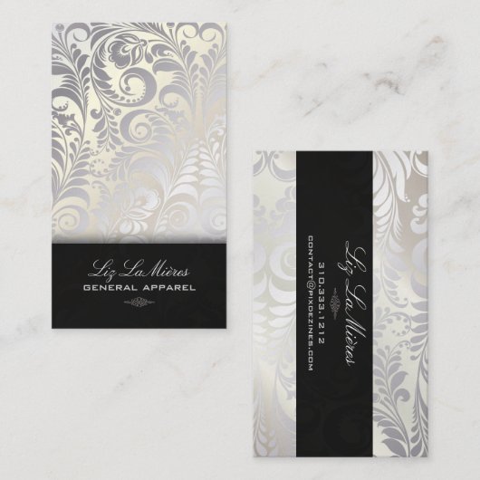 PixDezines Bellissimo  Damask Visitekaartje (Voorkant / Achterkant)