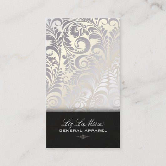 PixDezines Bellissimo  Damask Visitekaartje (Voorkant)