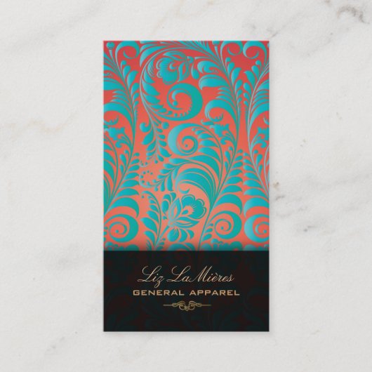 PixDezines Bellissimo Damask Visitekaartje (Voorkant)