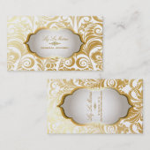 PixDezines bellissimo damast/metalen voorraad Visitekaartje (Voorkant / Achterkant)