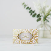 PixDezines bellissimo damast/metalen voorraad Visitekaartje (Staand voorkant)