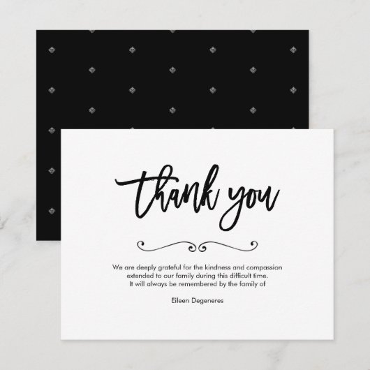 PixDezines Bereavement Dank je na de begrafenis Bedankkaart (Voorkant / Achterkant)