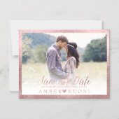 PixDezines bespaart onze datum/Faux Roos Gold Magnetische Uitnodiging (Voorkant)