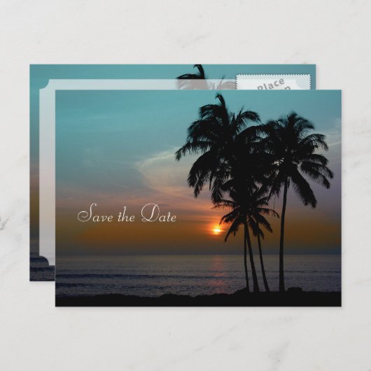 PixDezines bestemming bruiloft Save the Date Aankondigingskaart (Voorkant / Achterkant)