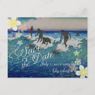 PixDezines/bewaar datum/hula dream/vintage surfers Aankondigingskaart