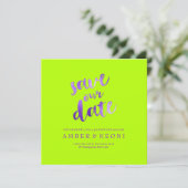 PixDezines Bewaar Datum/Violet Paarse/DIY Achtergr Save The Date (Staand voorkant)