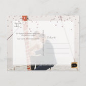 PixDezines Bewaar de datum/Blush Roze Confetti Aankondigingskaart (Achterkant)