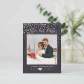 PixDezines Bewaar de datum/Blush Roze Confetti Aankondigingskaart (Staand voorkant)