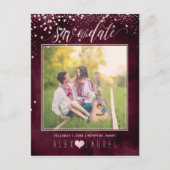 PixDezines Bewaar de datum/Blush Roze Confetti Aankondigingskaart (Voorkant)