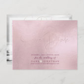 PixDezines Bewaar de Datum/Blush Roze DIY Kleur Briefkaart (Voorkant / Achterkant)