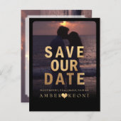 PixDezines Bewaar de datum/Faux Gold Aankondigingskaart (Voorkant / Achterkant)