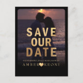 PixDezines Bewaar de datum/Faux Gold Aankondigingskaart (Voorkant)