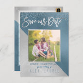 PixDezines Bewaar de datum/moderne doe-het-zelf kl Aankondigingskaart (Voorkant / Achterkant)