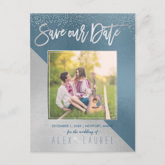 PixDezines Bewaar de datum/moderne doe-het-zelf kl Aankondigingskaart (Voorkant)