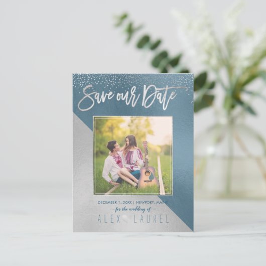 PixDezines Bewaar de datum/moderne doe-het-zelf kl Aankondigingskaart (Staand voorkant)