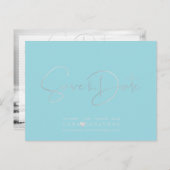 PixDezines Bewaar de datum/Platinum+Aqua Briefkaart (Voorkant / Achterkant)