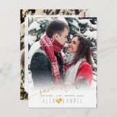 PixDezines Bewaar onze datum Kalligrafie Faux Gold Briefkaart (Voorkant / Achterkant)