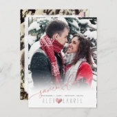 PixDezines Bewaar onze Datum Kalligrafie Roos Goud Briefkaart (Voorkant / Achterkant)