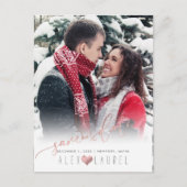 PixDezines Bewaar onze Datum Kalligrafie Roos Goud Briefkaart (Voorkant)