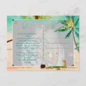 PixDezines/bewaar onze datum/ tropisch strand Aankondigingskaart (Achterkant)