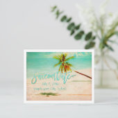 PixDezines/bewaar onze datum/ tropisch strand Aankondigingskaart (Staand voorkant)