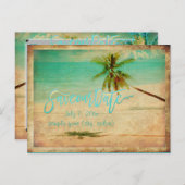 PixDezines/bewaar onze datum/ tropisch strand Aankondigingskaart (Voorkant / Achterkant)
