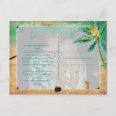 PixDezines/bewaar onze datum/ tropisch strand Aankondigingskaart (Achterkant)