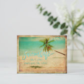 PixDezines/bewaar onze datum/ tropisch strand Aankondigingskaart (Staand voorkant)