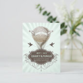 PixDezines/bewaardatum/ heteluchtballon Aankondigingskaart (Staand voorkant)