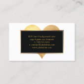 PixDezines Big Heart op Faux Gold/DIY-achtergrond Visitekaartje (Achterkant)