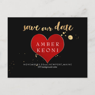 PixDezines Big Red Heart/Save Date/DIY Color Aankondigingskaart