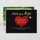 PixDezines Big Red Heart/Save Datum/DIY kleur Aankondigingskaart (Voorkant / Achterkant)