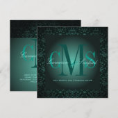 PixDezines Bijoux Damask/Blauwgroen Groen Kaart (Voorkant / Achterkant)