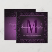 PixDezines BIJOUX DAMASK/DARK PAARS/PLUM Kaart (Voorkant / Achterkant)