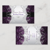 PixDezines bijoux damask faux Silver/paars Visitekaartje (Voorkant / Achterkant)