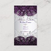 PixDezines bijoux damask faux Silver/paars Visitekaartje (Achterkant)