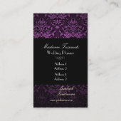 PixDezines bijoux damask faux Silver/Plum Visitekaartje (Achterkant)