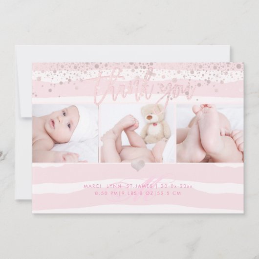 PixDezines Birth Announcement Baby shower Dankuwel Kaart (Voorkant)