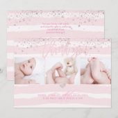 PixDezines Birth Announcement Baby shower Dankuwel Kaart (Voorkant / Achterkant)