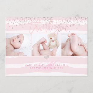 PixDezines Birth Announcement Baby shower Dankuwel Kaart