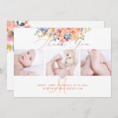 PixDezines Birth Announcement Baby shower Dankuwel Kaart (Voorkant / Achterkant)