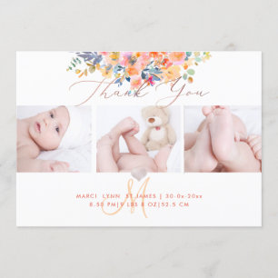 PixDezines Birth Announcement Baby shower Dankuwel Kaart