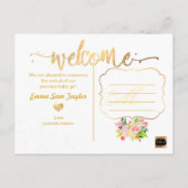 PixDezines Birth Announcement/Floral Waterverf Aankondigingskaart (Achterkant)