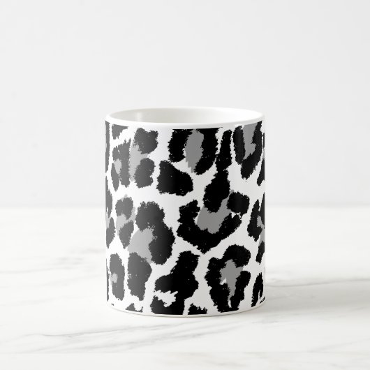PixDezines black and white leopard print Koffiemok (Center)