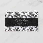 PixDezines Black Céleste  Damask Visitekaartje (Achterkant)