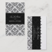 PixDezines Black Céline  Damask Visitekaartje (Voorkant / Achterkant)