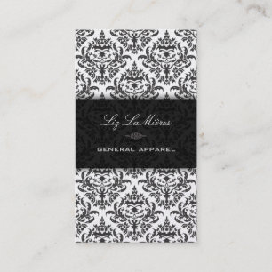 PixDezines Black Céline Damask Visitekaartje