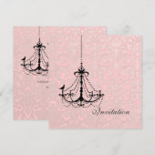 PixDezines Black Chandelier + Bird Kaart (Voorkant / Achterkant)