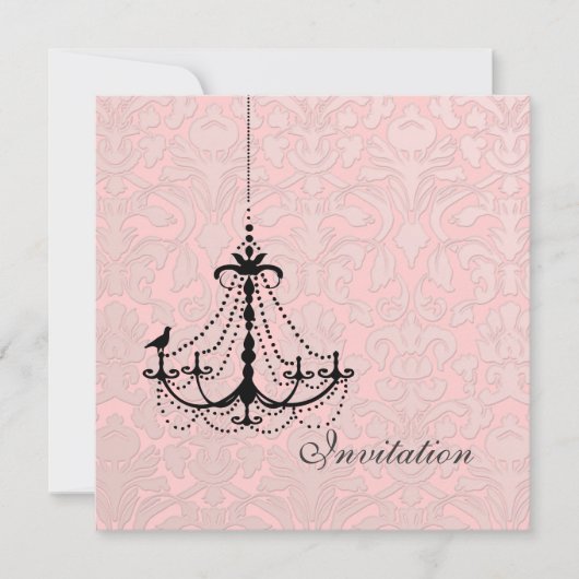 PixDezines Black Chandelier + Bird Kaart (Voorkant)